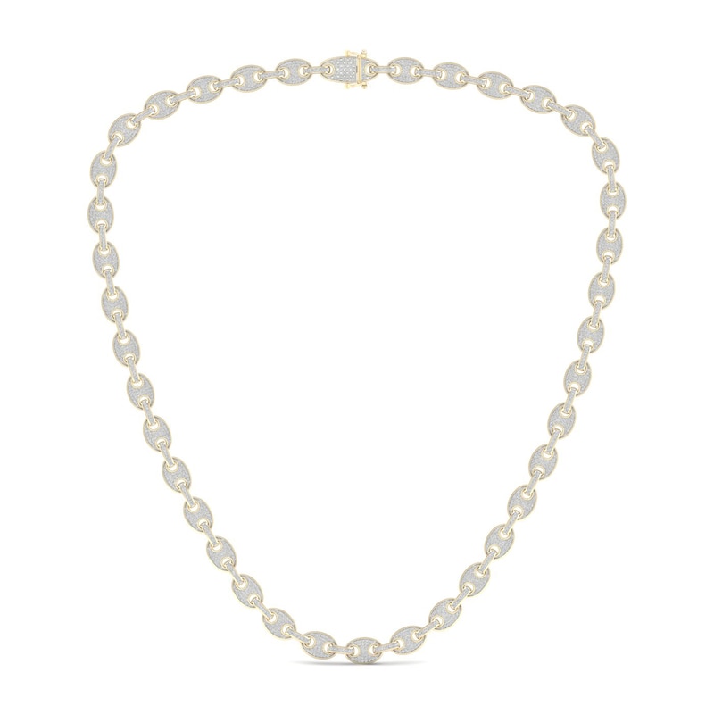 Men's Diamond Mariner Necklace 4 ct tw Round-cut Yellow Gold Plated 22