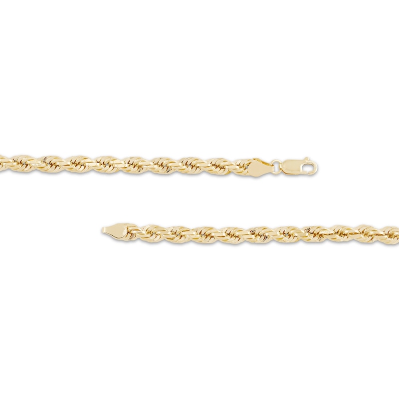 Semi-Solid Glitter Rope Chain 5.5mm Yellow Gold Plated 22