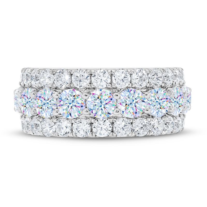 THE LEO First Light Diamond Anniversary Ring 3 ct tw Round-cut White Gold Plated