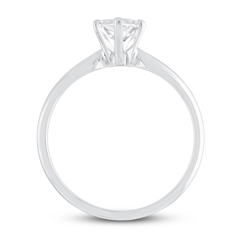 Diamond Solitaire Engagement Ring 1 ct tw Pear-shaped White Gold Plated