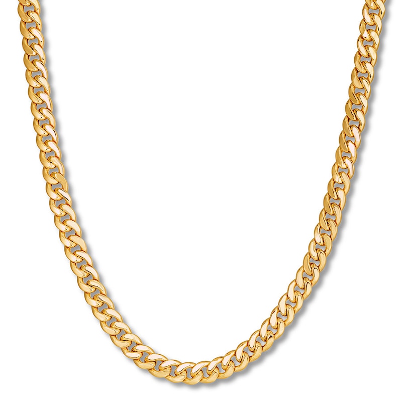 Miami Cuban Link Necklace Yellow Gold Plated 24
