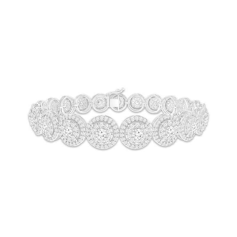 Lab-Created Diamonds by Circle Link Bracelet 5 ct tw White Gold Plated 7.25