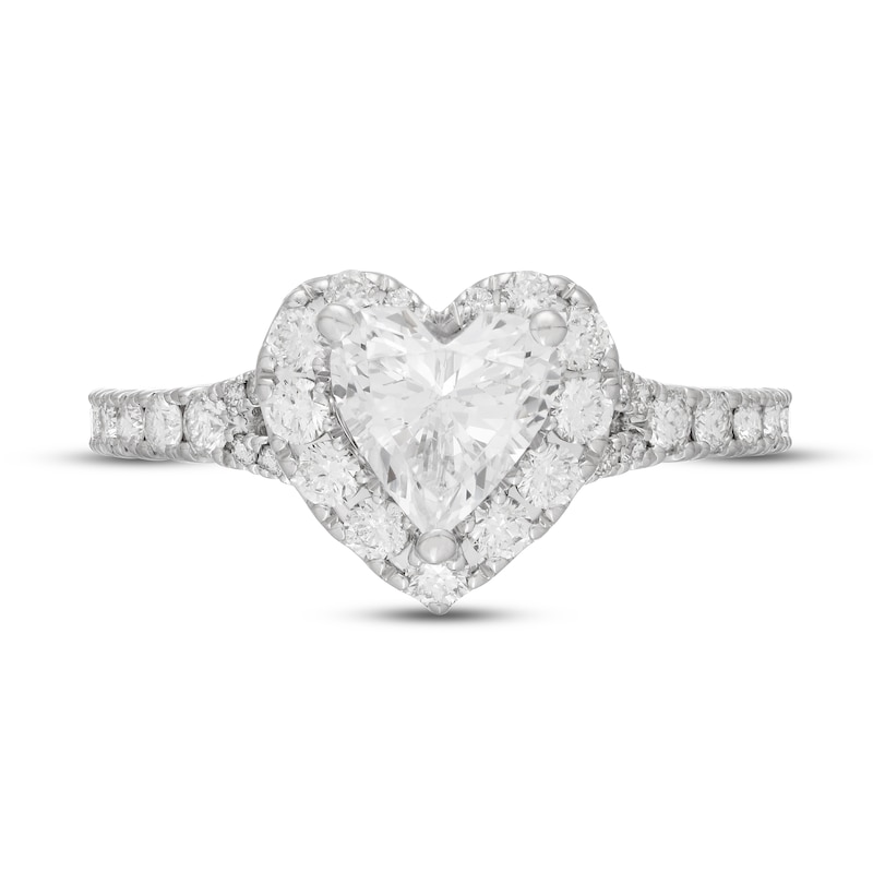 Neil Lane Diamond Engagement Ring 1-3/8 ct tw Heart & Round-Cut White Gold Plated