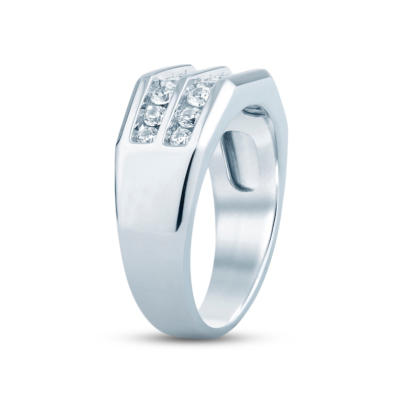 Men's Diamond Wedding Band 1 ct tw Round-cut White Gold Plated