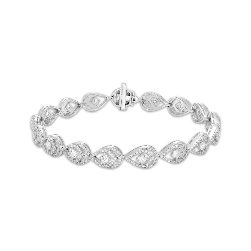 Love Entwined Diamond Link Bracelet 2-1/2 ct tw White Gold Plated 7