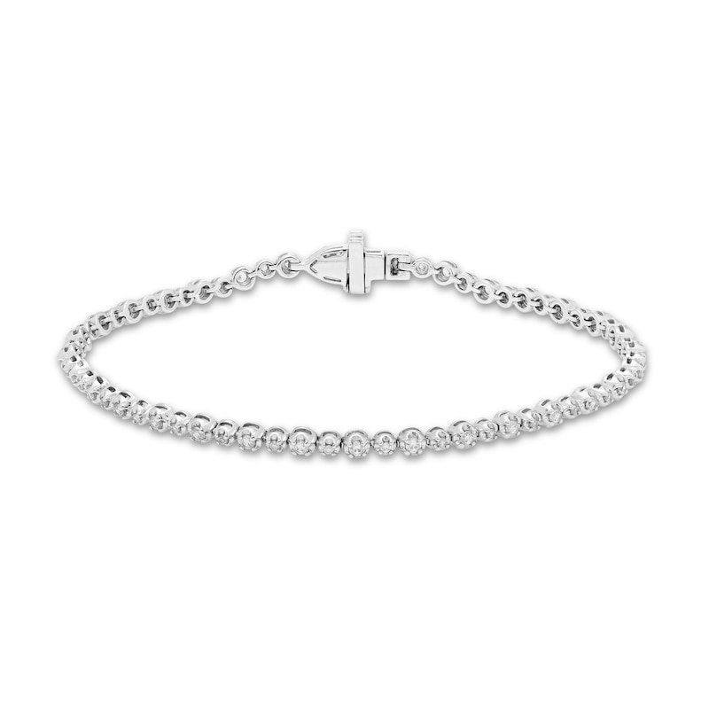 Forever Connected Diamond Bracelet 1 ct tw Round-Cut White Gold Plated 7.25