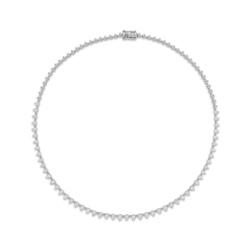 Pear-Shaped Diamond Riviera Choker Necklace 3-5/8 ct tw White Gold Plated 16