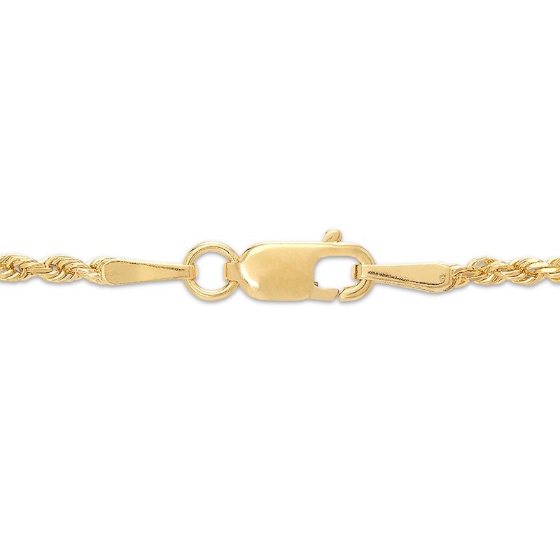 Solid Glitter Rope Chain Necklace 1.6mm Yellow Gold Plated 20