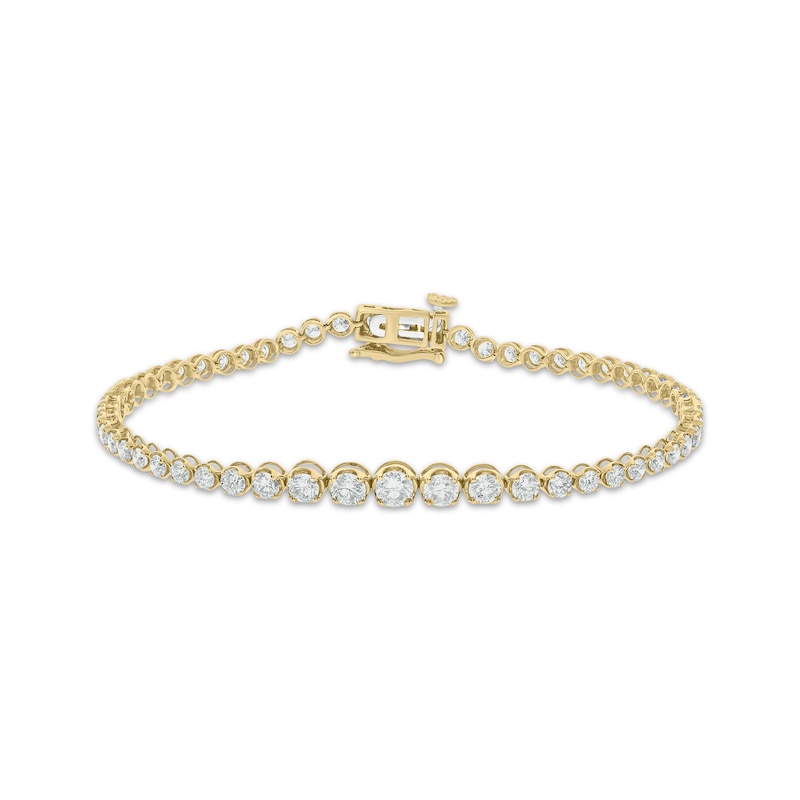Diamond Tennis Bracelet 3 ct tw Yellow Gold Plated 7