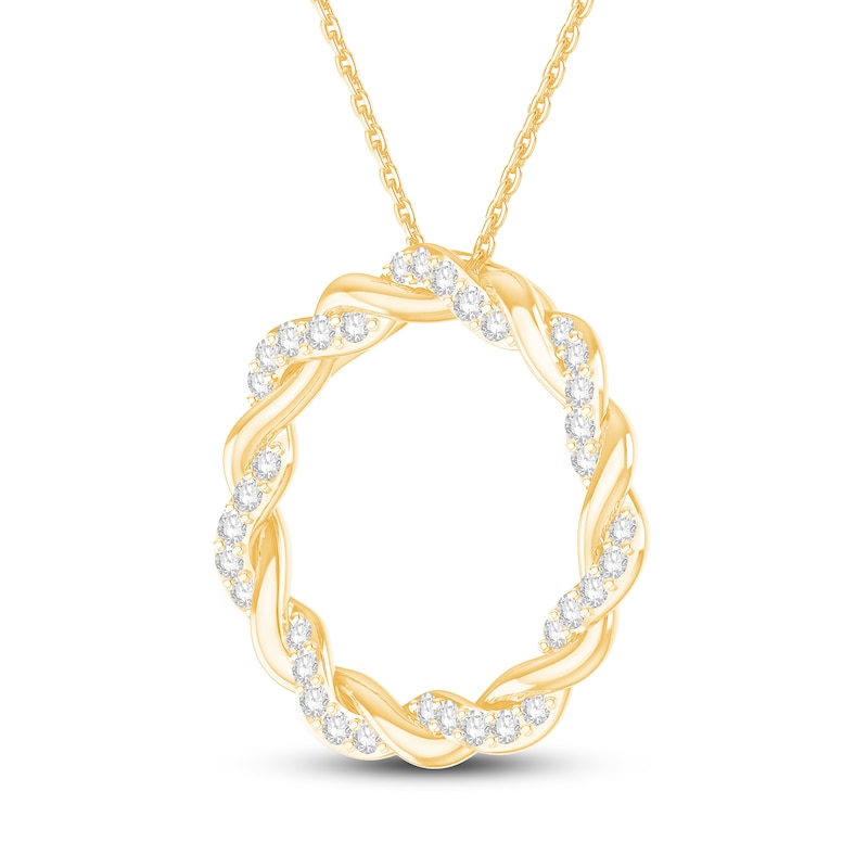Circle of Gratitude Diamond Necklace 3/8 ct tw Round-cut Yellow Gold Plated 19