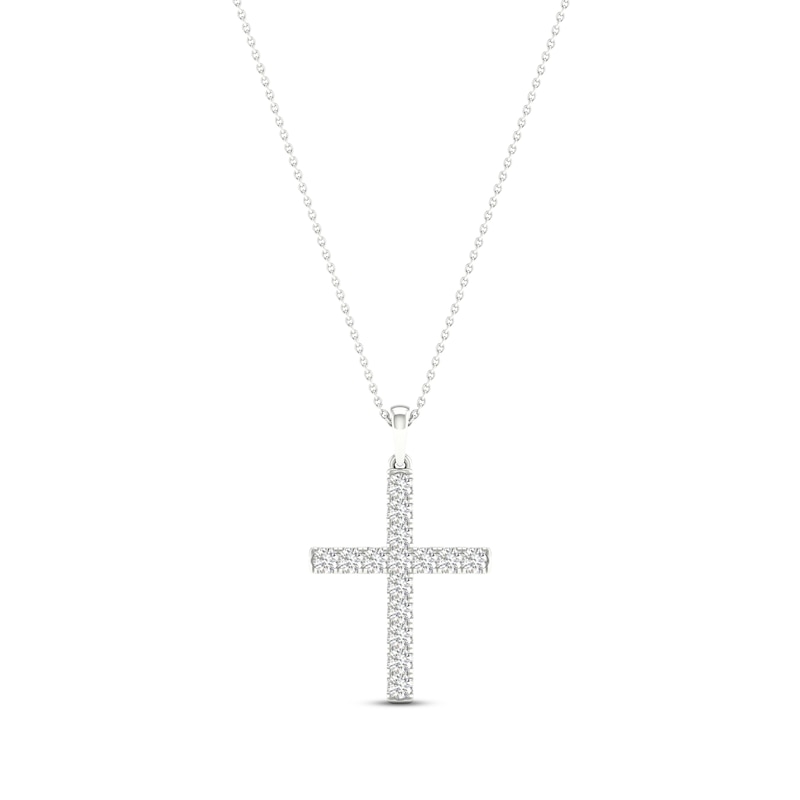 Lab-Created Diamonds by Cross Necklace 1-1/2 ct tw White Gold Plated 18