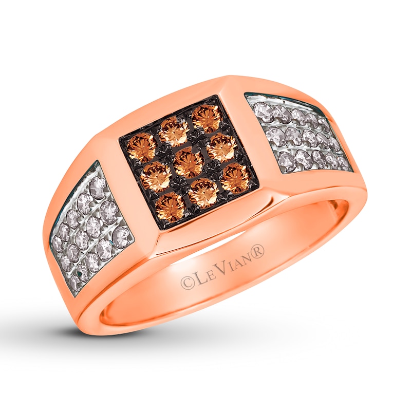 Le Vian Men's Chocolate Diamond Band 7/8 ct tw Strawberry Gold Plated