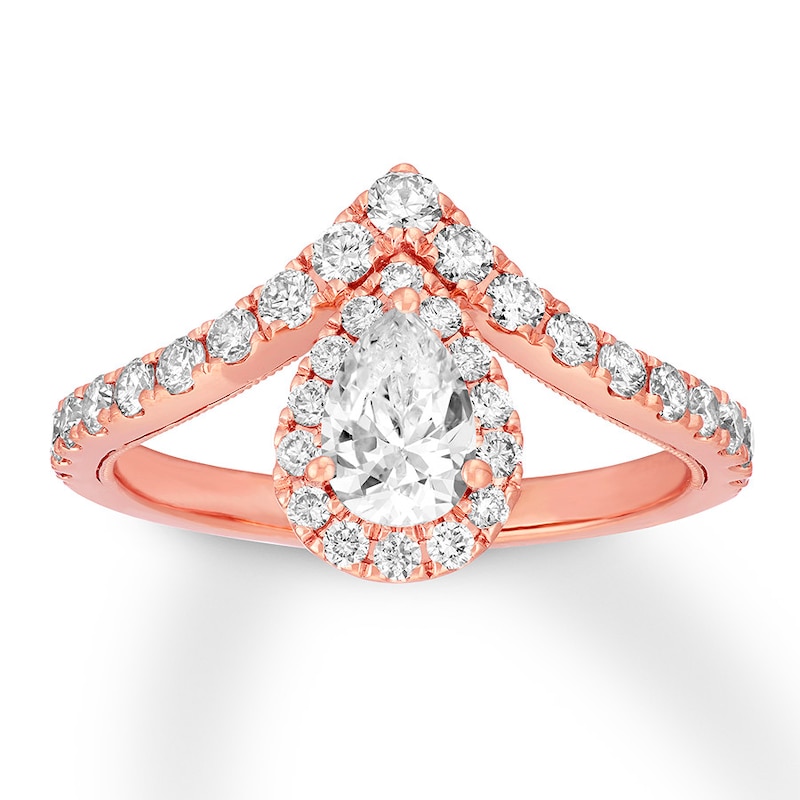 Neil Lane Diamond Engagement Ring 1 ct tw Rose Gold Plated