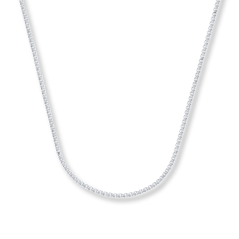 Solid Wheat Chain Necklace White Gold Plated 30