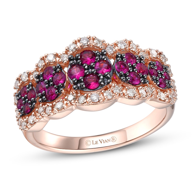 Le Vian Ruby & Diamond Ring 1/4 ct tw Strawberry Gold Plated