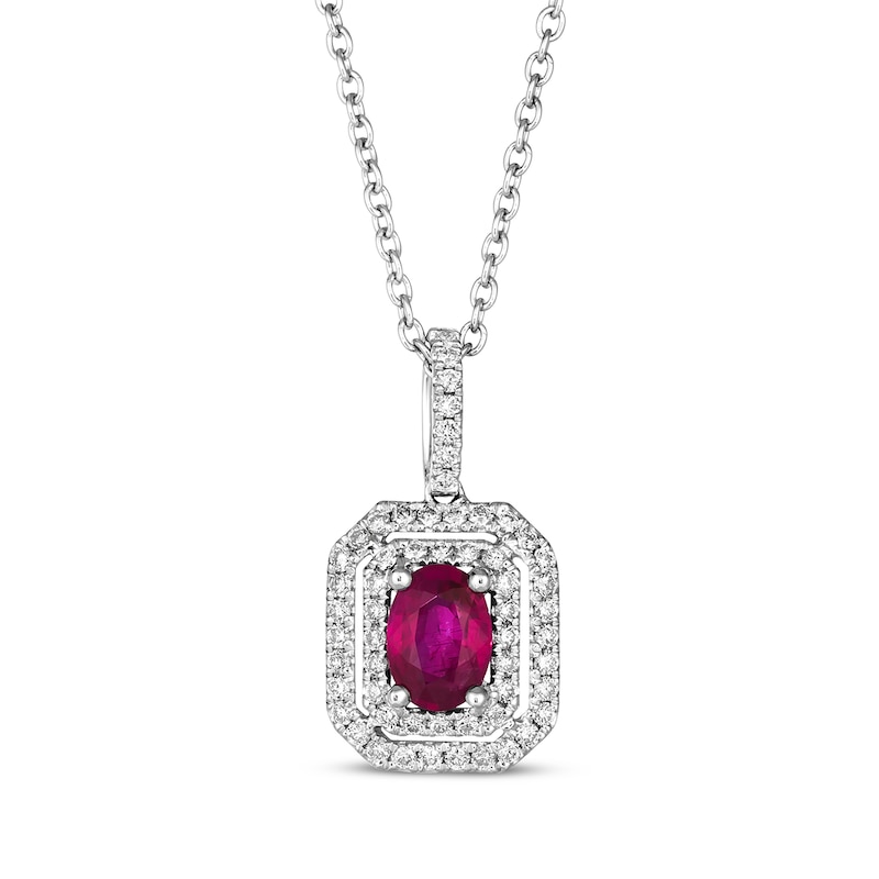 Le Vian Vault Ruby Necklace 1/3 ct tw Diamonds Platinum 18