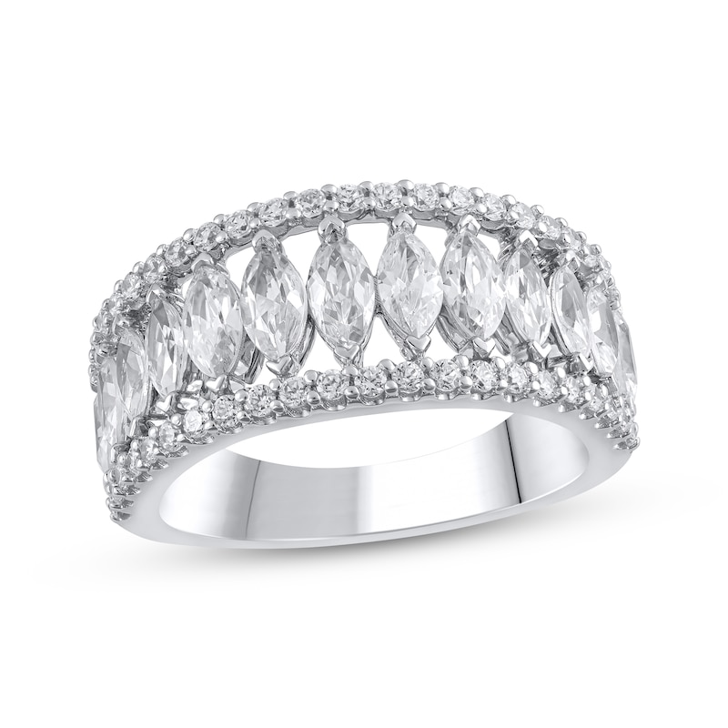 Lab-Created Diamonds by Marquise-Cut Anniversary Band 2 ct tw White Gold Plated