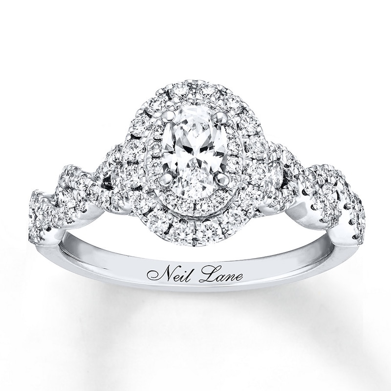 Neil Lane Bridal Diamond Ring 1-1/6 cts tw White Gold Plated