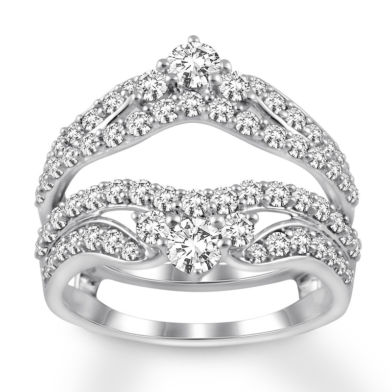 Diamond Enhancer Ring 1-1/2 ct tw Round-cut White Gold Plated