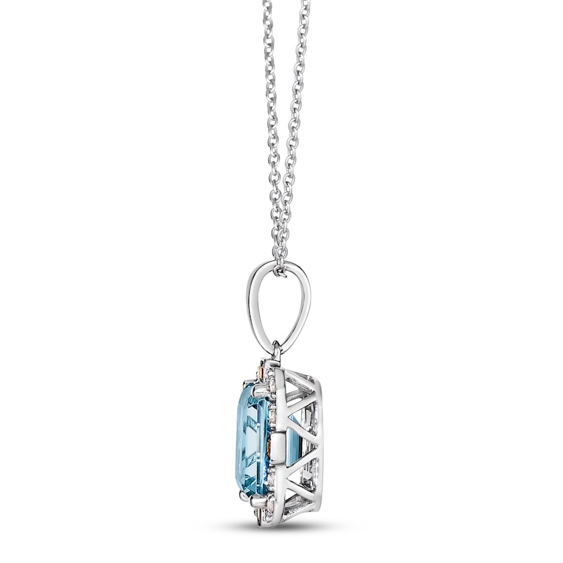Le Vian Aquamarine Necklace 1/6 ct tw Diamonds Vanilla Gold Plated 18