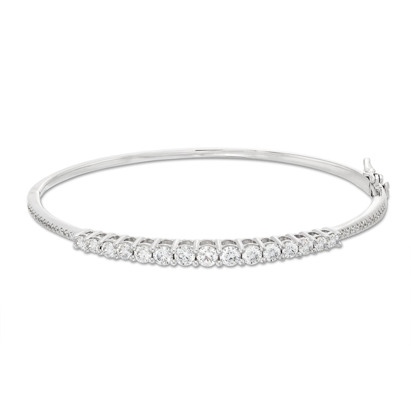 Lab-Created Diamonds by Graduated Bangle Bracelet 2 ct tw White Gold Plated 7.25