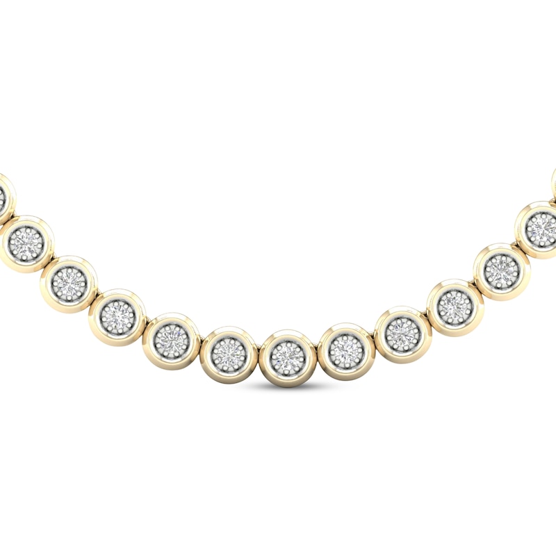Men's Diamond Tennis Necklace 2-5/8 ct tw Yellow Gold Plated 18