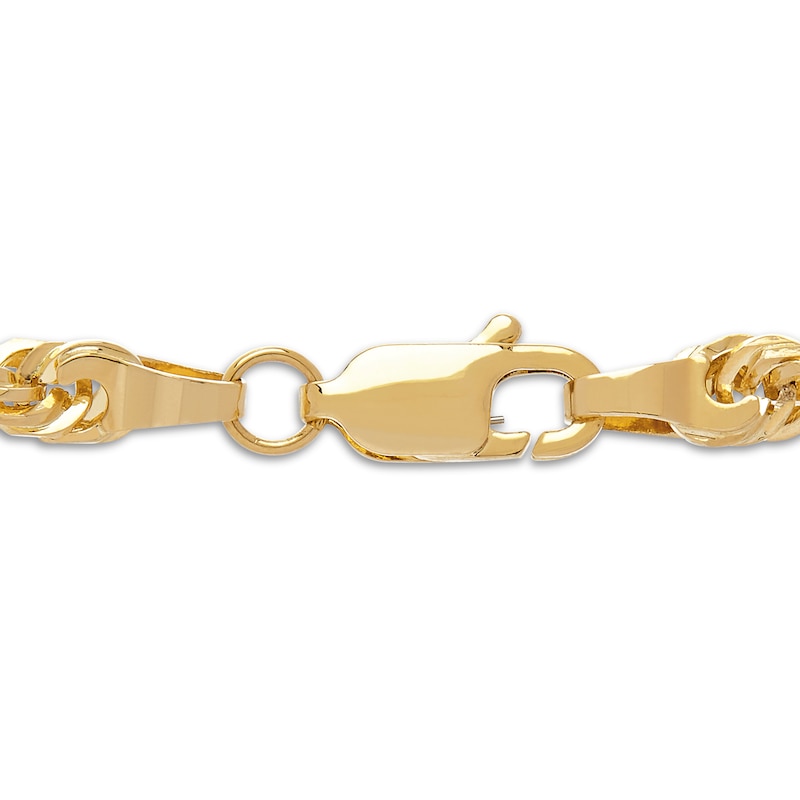 Solid Rope Chain Bracelet Yellow Gold Plated 8.5