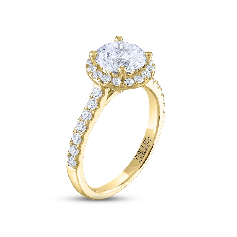 THE LEO Legacy Lab-Created Diamond Engagement Ring 1-7/8 ct tw Yellow Gold Plated