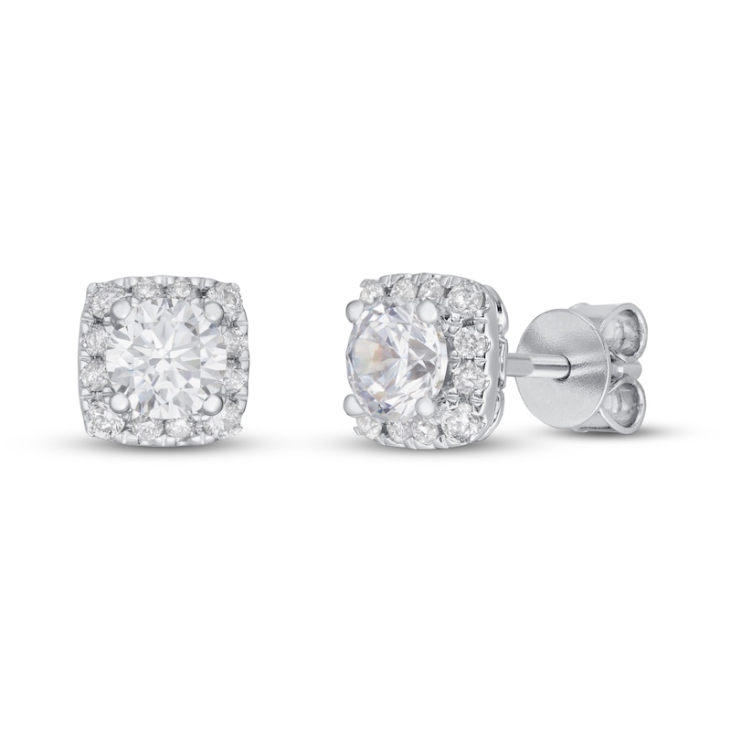 Diamond Earrings 1 ct tw Round-cut White Gold Plated