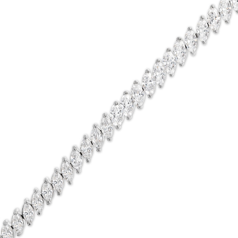 Diamond Line Bracelet 7 ct tw Marquise-cut White Gold Plated 7.25