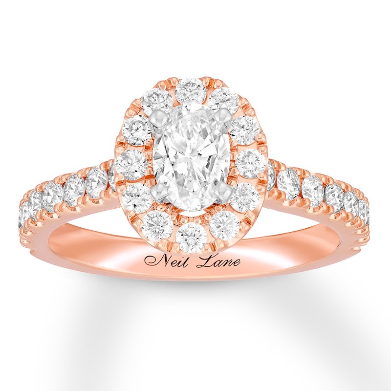 Neil Lane Diamond Engagement Ring 1-1/2 ct tw Rose Gold Plated
