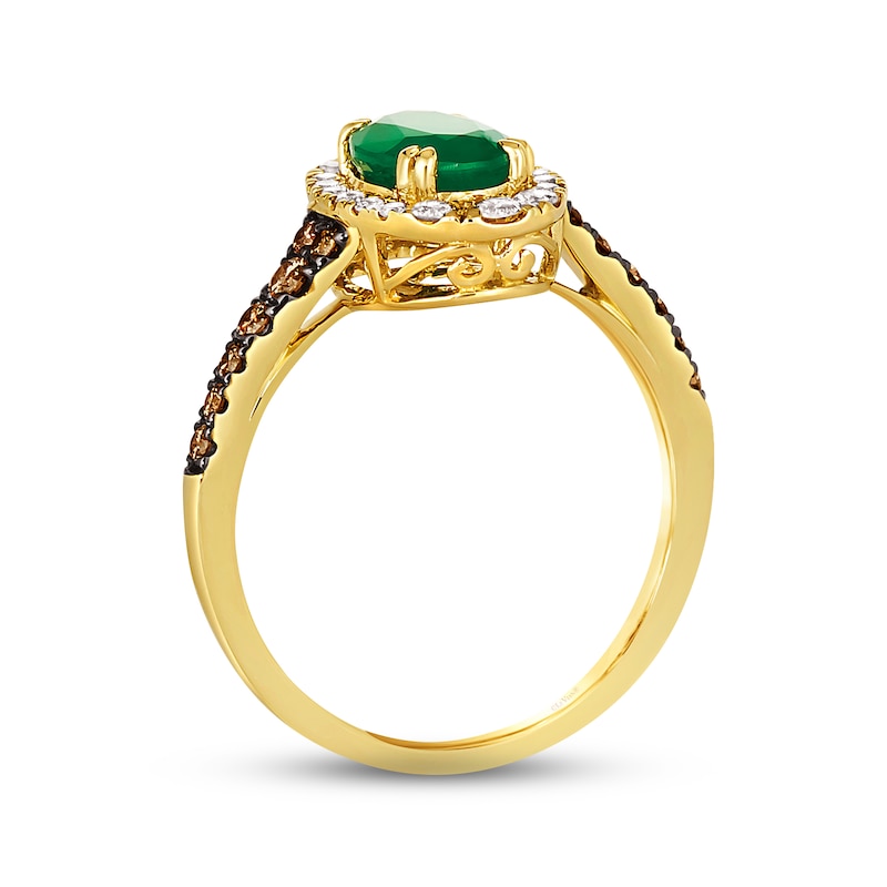 Le Vian Emerald Ring 1/2 ct tw Diamonds Honey Gold Plated