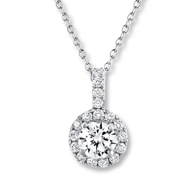 THE LEO Diamond Necklace 5/8 ct tw Round-cut White Gold Plated 19