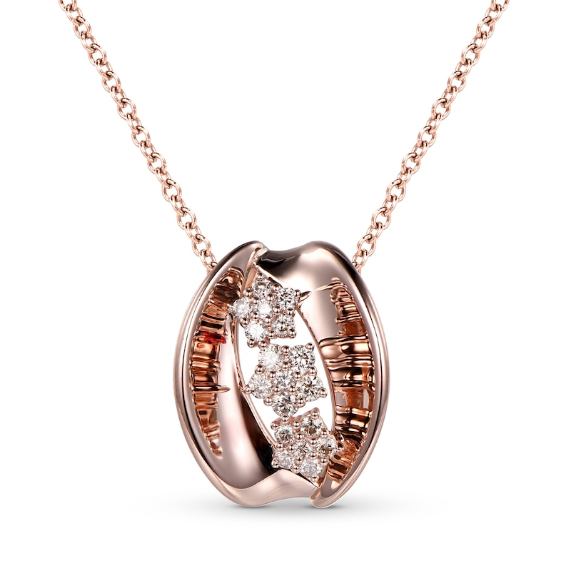 Le Vian Creme Brulee Diamond Necklace 3/8 ct tw Strawberry Gold Plated 20