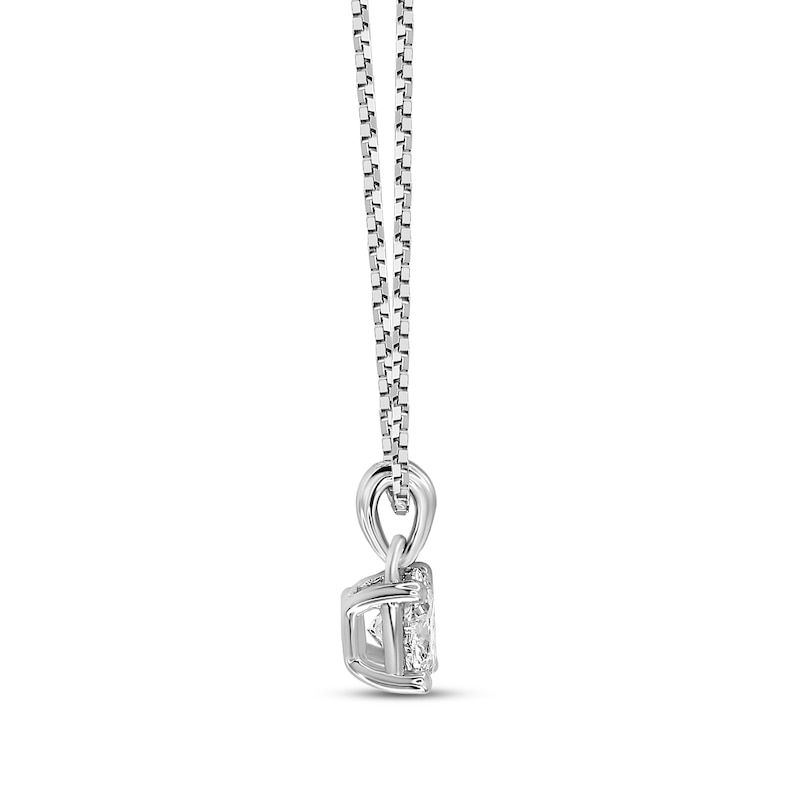 GSI Solitaire Diamond Necklace 1/3 ct tw Round-cut White Gold Plated 18