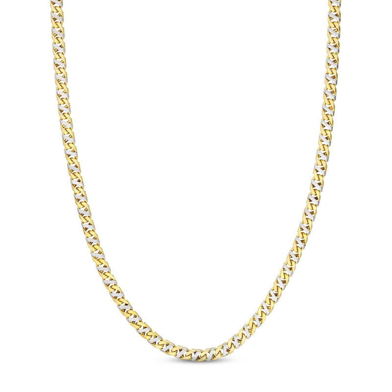 Solid Mariner Link Chain Necklace Two-Tone Gold Plated 20