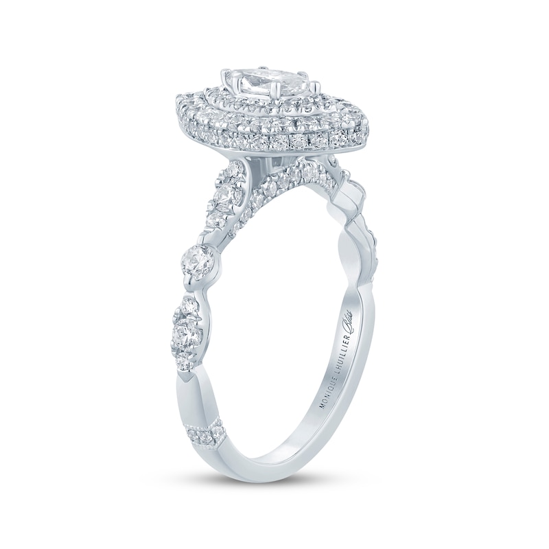 Monique Lhuillier Bliss Marquise-Cut Diamond Engagement Ring 1-1/8 ct tw White Gold Plated