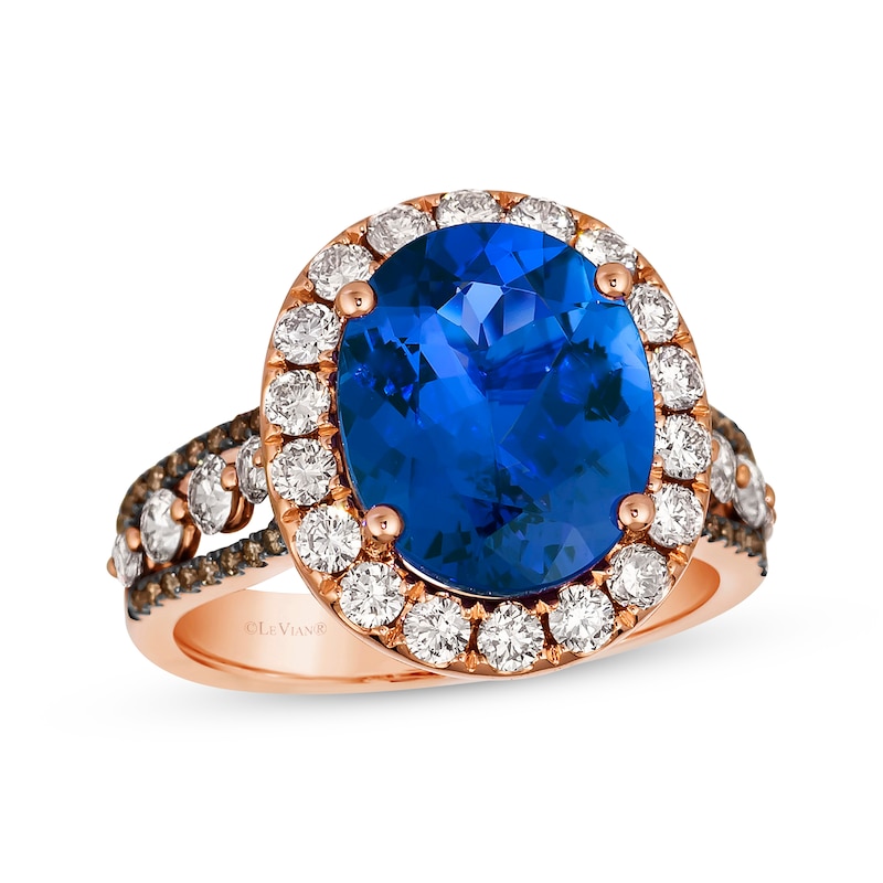 Le Vian Oval-Cut Tanzanite Ring 1-1/5 ct tw Diamonds Strawberry Gold Plated