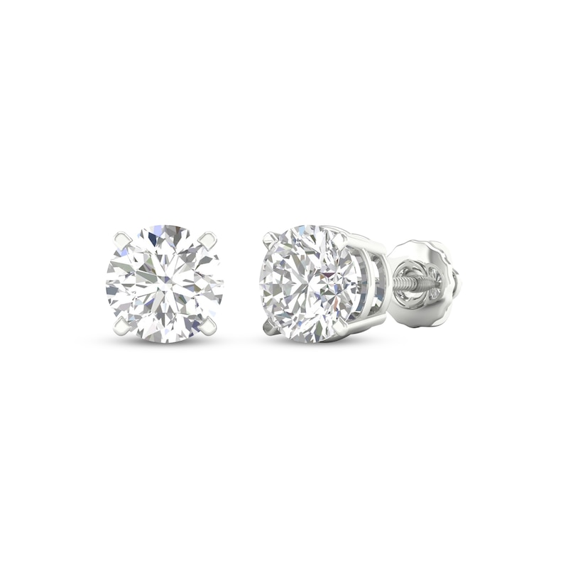 Lab-Created Diamonds by Solitaire Stud Earrings 3 ct tw White Gold Plated