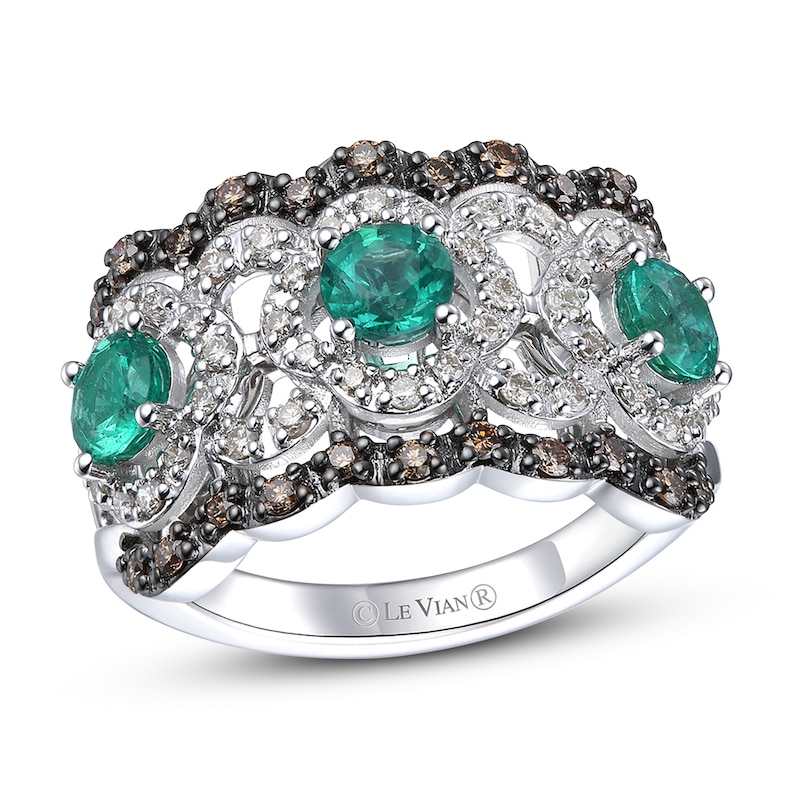 Le Vian Emerald Ring 1/2 ct tw Diamonds Vanilla Gold Plated