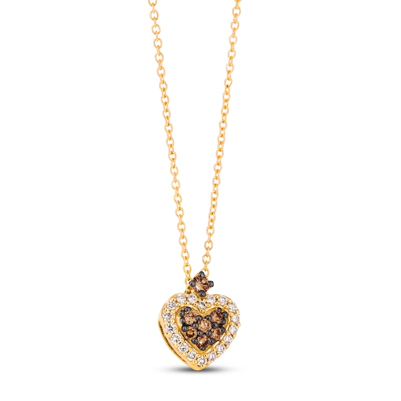 Le Vian Diamond Heart Necklace 1/4 ct tw Honey Gold Plated 18
