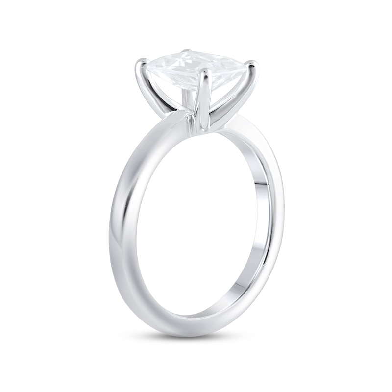 Lab-Created Diamonds by Emerald-Cut Solitaire Engagement Ring 2 ct tw White Gold Plated