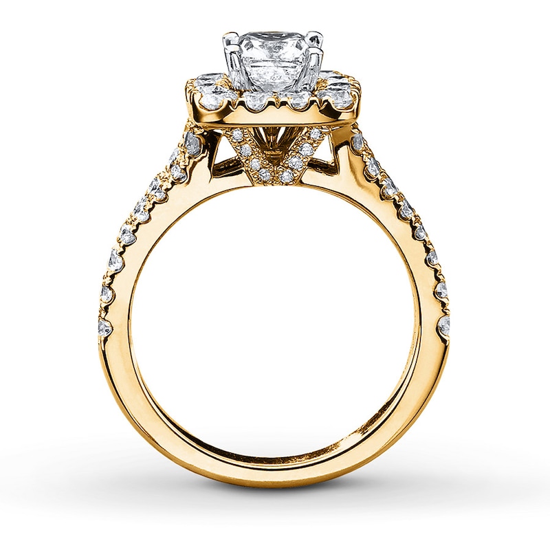 Neil Lane Engagement Ring 2-1/6 ct tw Diamonds Yellow Gold Plated
