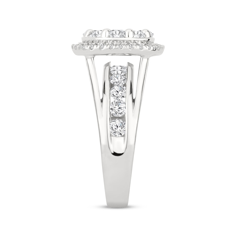 Diamond Engagement Ring 2-1/2 ct tw Round-cut White Gold Plated