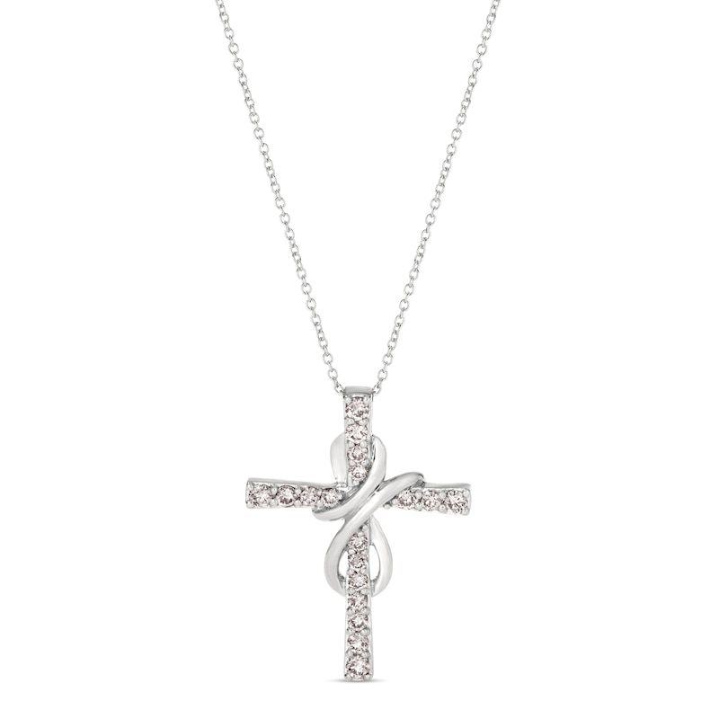 Le Vian Diamond Cross Necklace 1/2 ct tw Vanilla Gold Plated 18