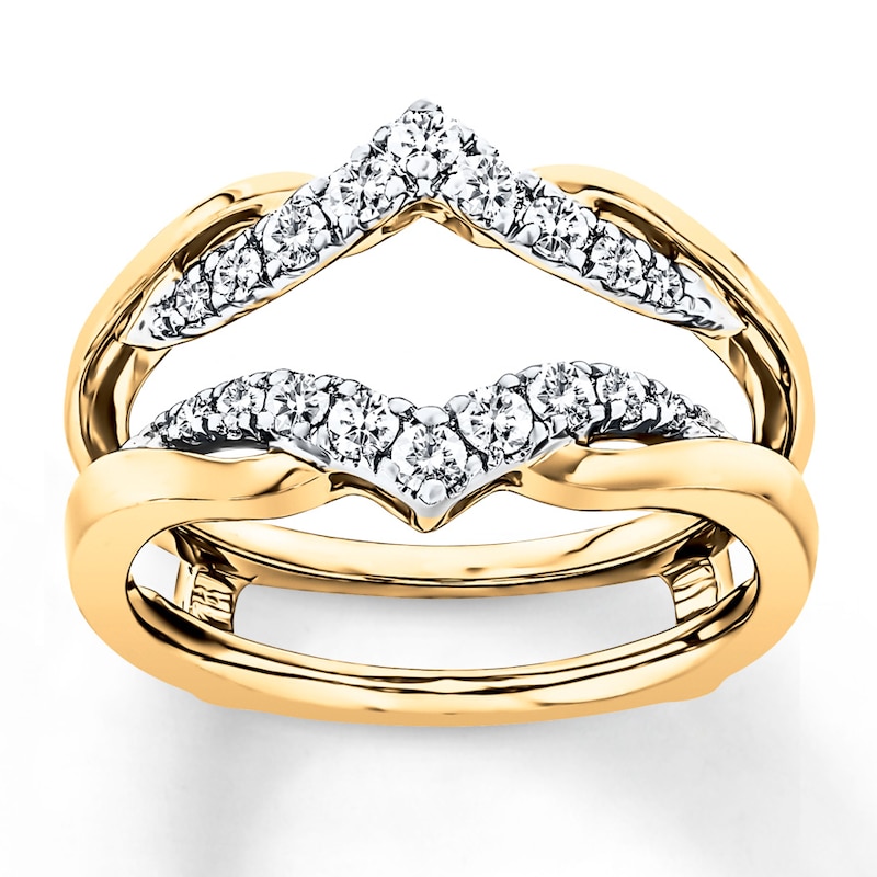 Diamond Enhancer Ring 3/8 ct tw Round-cut Two-Tone Gold Plated