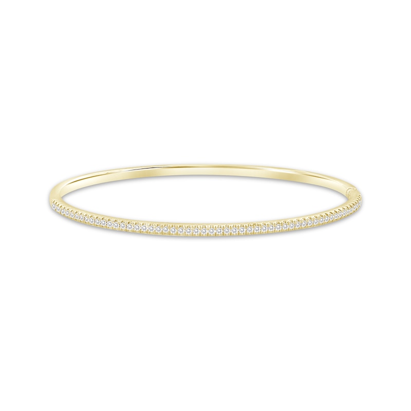 Diamond Pave Bangle Bracelet 1/2 ct tw Yellow Gold Plated