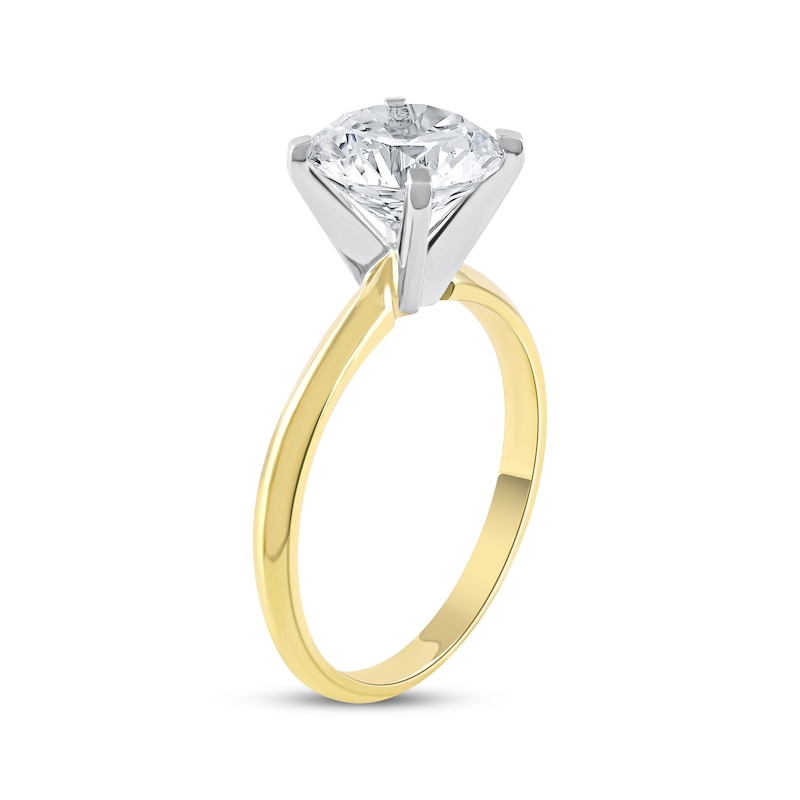 Lab-Created Diamonds by Round-Cut Solitaire Engagement Ring 2-1/2 ct tw Yellow Gold Plated