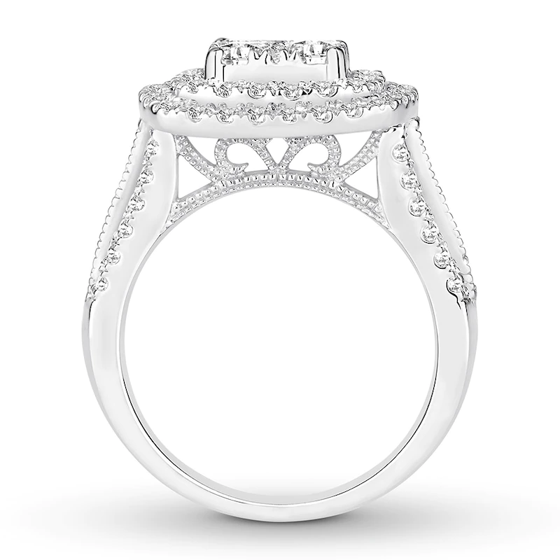 Diamond Engagement Ring 2 ct tw Round-cut White Gold Plated