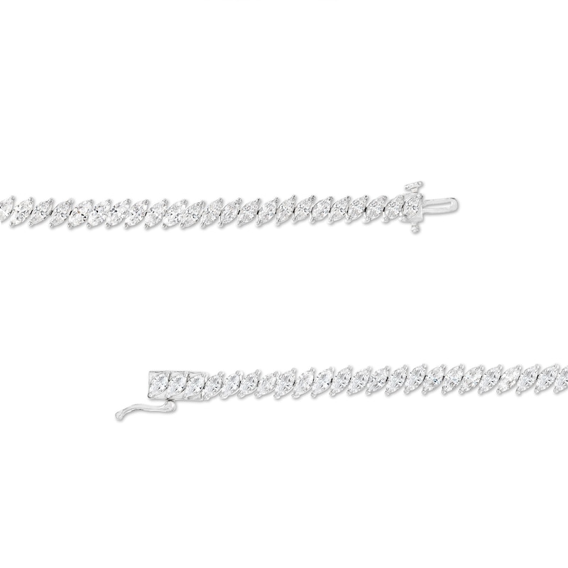 Diamond Line Bracelet 7 ct tw Marquise-cut White Gold Plated 7.25